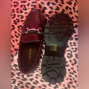 Dream Pairs Women’s Glossy Burgundy Loafers